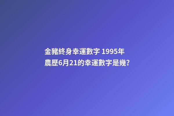 金豬終身幸運數字 1995年農歷6月21的幸運數字是幾？-第1張-觀點-玄機派